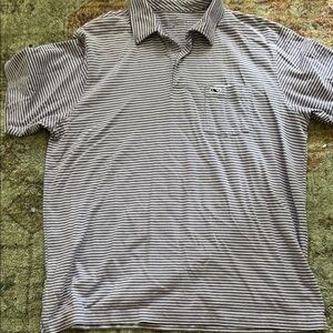 Vineyard Vines Purple and White Polo Shirt